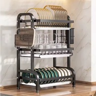 Narita Dish Drainer 3 Layer Rak Piring 3 Susun Stainlees steel Rak Dapur Wastafel Rak Penadah Cuci
