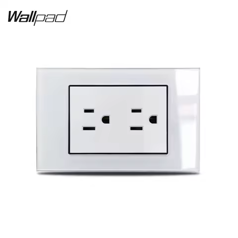 118*75mm US Outlet Wallpad L3 Crystal Glass Panel 15A AC Double USA Japan Canada Philippines Thailan