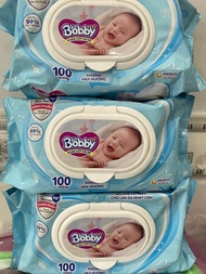 Combo 3 tặng 1 khăn ướt bobby hương thơm nhẹ / Khăn ướt bobby ko mùi 100 tờ hàng chính hãng