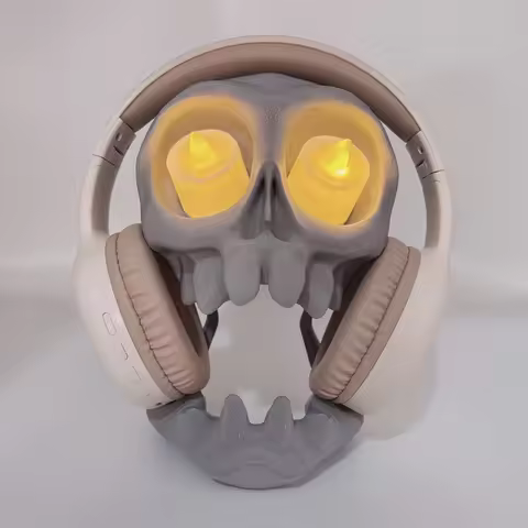 3D Printed Gaming Headset Stand, Skull-Shaped Gaming Desk Organizer, Compatible with Ps5/Ps4 Game Co