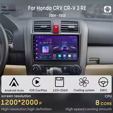 For Honda CRV CR-V 3 RE 2006 - 2012 Android Car Multimedia Player Wireless Carplay Head Unit Radio V