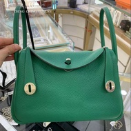 🌈Hermes💚Lindy 26💚絲絨綠銀扣🌈99新🌈TC皮🌟愛馬仕🌟