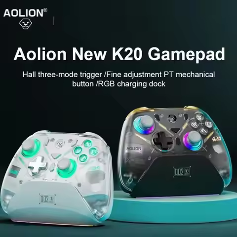 Aolion K20 TMR Joystick Gamepads RGB Wireless Gaming Controller with Charging Dock Gamepad Hall Trig