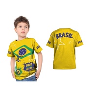 Children's T-shirt Brazil Jersey World Cup Fifa World Cup 2022 Custom Full Print