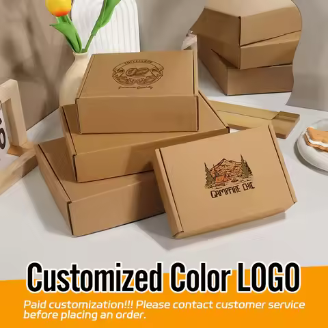 10pcs / Brown gift carton 3-layer corrugated packaging transportation carton cardboard carton box, e