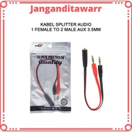 Audio splitter Cable 1 female to 2 male aux 3.5mm audio splitter Cable adapter jack 3.5mm aux 1 male