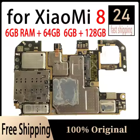 for Xiaomi 8 Mi 8 M8 Motherboard Replaced Mainboard With Chips Logic Board Android OS Installed 64GB