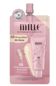 (1ซอง) Mille บีบีครีมซองชมพู Super Whitening Gold Rose BB Cream 6g.