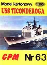 《紙模家》提康德羅加級飛彈巡洋艦 CG-47 USS Ticonderoga(A3) 1:200 #2 紙模型套件免運費