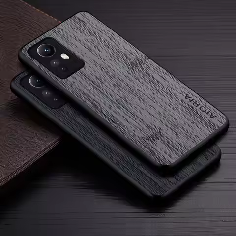 Case for Xiaomi Redmi Note 12S Funda Bamboo Wood Pattern Leather Cover Luxury for Redmi Note 12S Cas