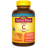 Extra Strength Dosage Chewable Vitamin C 1000 mg per serving, Dietary Supplement for Immune Support,