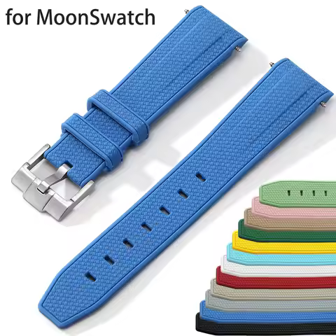 Silicone Rubber Strap for MoonSwatch Watch 20mm Rubber Replacement Band for Omega X Swatch Speedmast