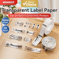 Niimbot Transparent Label Paper Roll Waterproof Sticker for D11 D110 D101 Thermal Printer
