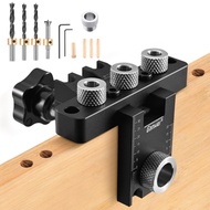 ⭐️【มีในสต๊อก+คลังสินค้าท้องถิ่น】⭐3 In 1 Woodworking Drilling Jig Dowelling Jig Kit 8/10/15mm Pin Fix