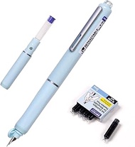 WRITECH Fountain Pen Fine Nib: Black Ink Retractable Pen Set Includes 5 Ink Cartridges Smooth Writin