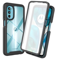 Shockproof Case for Motorola MOTO G53 G23 G13 G62 5G G52 G42 G32 G22 E32 Casing PC + TPU + PET Screen Protector Film 360° Full Protection Cover Two Layer Structure Funda Case Capa