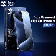 SmartDevil Blue Diamond Tempered Glass Film For iPhone 15 Pro max 14 Pro Max 15 Plus iPhone 13 Pro Max 12 Pro max Screen Protector Full screen full coverage HD bluelight anti-fingerprint explosion-proof