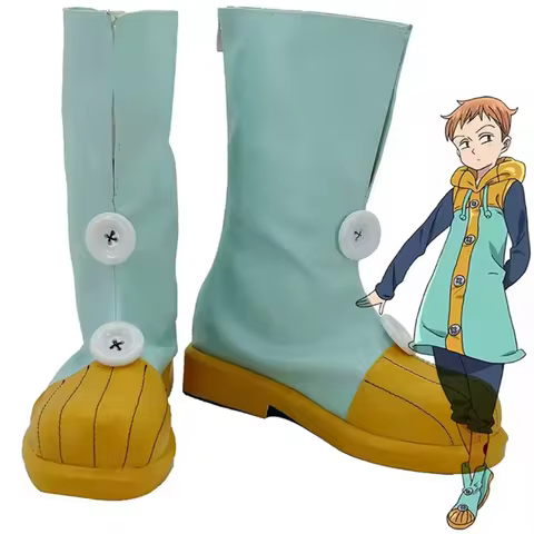 Anime The Seven Deadly Sins Sin of Sloth Harlequin King Cosplay Shoes Boots Nanatsu no Taizai Cospla