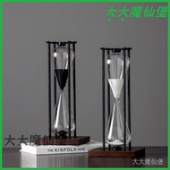 可 Nordic Solid Wood Retro Hourglass 30 Minutes Timer 1 Hour Table Decoration Home Modern Children Te