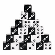 Cat Paw Dice 20 Pack 16mm D6 Acrylic Dice Set With Paw Print Design Novelty Dice For RPG Games Table