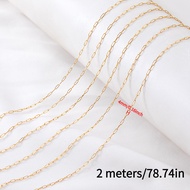TEMU โซ่แบนสแตนเลส 304 ชุบทอง 18K ยาว 2 เมตร มีให้เลือกหลายความหนา 2.5 มม., 3 มม., 4 มม., 5 มม. และ 