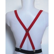 MERAH CODE B27J adult X suspenders slimfit red, adjustable rubber material, also called jojon suspen