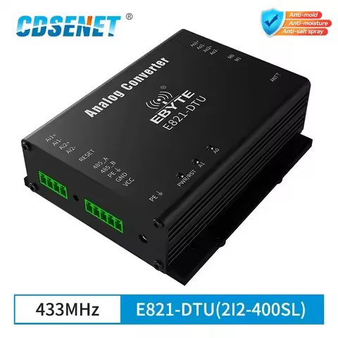 Wireless ModBus RTU RS485 1W 433MHz Gate Way Module 4Channel Analog CDSENET E821-DTU(2I2-400SL) Rada