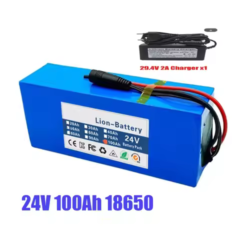 24V 100Ah 18650 6s3p lithium battery 24V 100000mAh lithium-ion battery pack+charger for electric sco