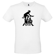 spinning bike t-shirt, spin it, excercise-cycle cycle indoor bike cotton tshirt casual loose short sleeve men t-shirt