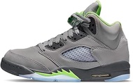 Jordan Boy's Air Jordan 5 Retro (Big Kid) Silver/Green Bean/Flint Grey 6.5 Big Kid M