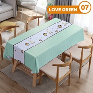 Taplak Meja Makan Tahan Air Ukuran 137x183cm Desain Modern Bunga 4 - 6 Kursi / Table Cloth Taplak Meja Ruang Tamu Waterproof Bahan PEVA Anti Air Minyak Motif Estetik Persegi Besar Plastik Tebal Perlengakapan Rumah Berkualitas Termurah