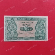 Uang Kuno Indonesia 50 Rupiah Seri Budaya tahun 1952 2 huruf vf
