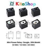 Mini Power Relay: Songle, SRA Model (5 VDC / 12 VDC / 24 VDC)