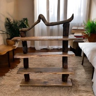 Kệ Gỗ Lũa Tự Nhiên Nghệ Thuật 4 Tầng – Kệ Trang Trí Để Sách Để Đồ – Xưởng Mộc Maido