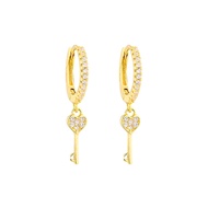 My Juvel 14K Gold Plated 925 Sterling Silver La Clé Huggies Gold Earrings Anting Anting Accessories 