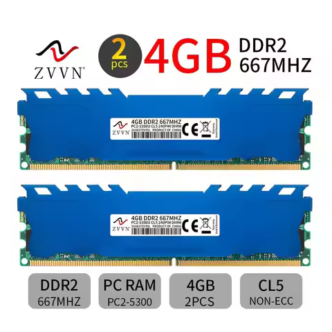 For ZVVN 8GB kit (2x4GB) DDR2 667MHz PC2-5300U 240Pin DIMM intel Desktop PC Memory RAM lr