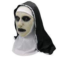 Halloween Party Horror Nun Masks Full Face Latex Adult Masks Demon Ghost Nun Masks with Headscarf Suit Carnival Costume