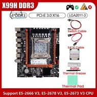 X99H Desktop Motherboard+E5 2673 V3 CPU+Thermal Grease LGA2011-V3 B85 DDR3X4 ECC Slot M.2 NVME PCI-E