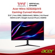 Acer Nitro XZ322QUV3 31.5" Gaming Curved Monitor | 1ms VRB | 2560x1440 | 180Hz | VA Panel | HDMI & D