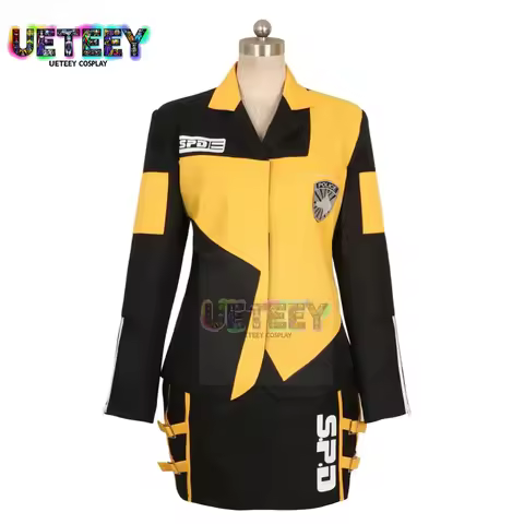 UETEEY Halloween Tokusou Sentai Dekaranger Deka Yellow Marika Reimon Jasmine Uniform Dress Cosplay C