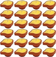 R Wellness Ghee Diya for Puja Pure Cow Ghee Diya Wax Free Terracotta Clay Diya Batti Upto 55 Minutes