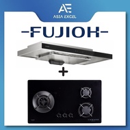 FUJIOH FR-MS2390R 90CM SLIMLINE HOOD + FUJIOH FH-GS5030 SVGL 3 BURNER GLASS GAS HOB