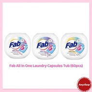 Fab All In One Laundry Capsules fresh HY tub KA 60pcs