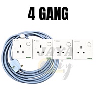 [READY STOCK-hot sale]1SET SIRIM HEAVY DUTY LOCAL PVC TRAILING SOCKET EXTENSION Plug FULL COPPER WIR