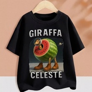 2025 Kids Clothes Funny Italian Brainrot T Shirt Cartoon Graphics Casual Vintage Boys Girls Short Sl