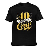Summer Fashion Tee 40Th Birthday Crew 40Th Bday Party Squad Friends Crown Cotton Men Tshirt