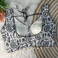 Readymade Saree Blouse Ajrakh Cotton