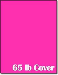 65lb Cover Cardstock Paper - 8.5 x 11 inch - 25 Sheets (Bright Pink)