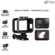 GoPro Hero 9 Hero / 8 Black Frame Case Border Protective Cover Tempered Glass Screen Protective for GoPro hero 5/6/7