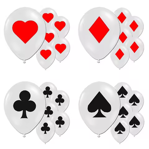 10pcs Casino Party Latex Balloon Playing Card Balloon Casino Theme Birthday Party Decoration Theme P